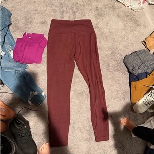 Lululemon Athletica Burgundy Leggings